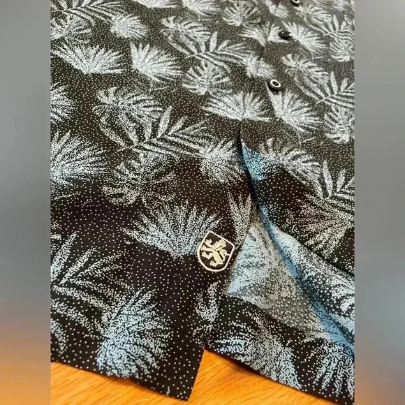 Nat Nast Blue Silk Blend Button Up Short Sleeve Palm Hawaiian Shirt Men’s Size L - Picture 3 of 12